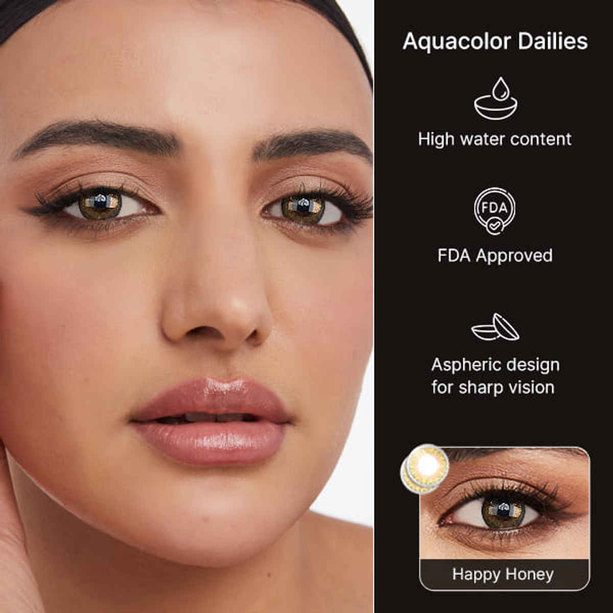 Aquacolor Candy Pack with Zero Power Daily Disposable Lens Happy Honey