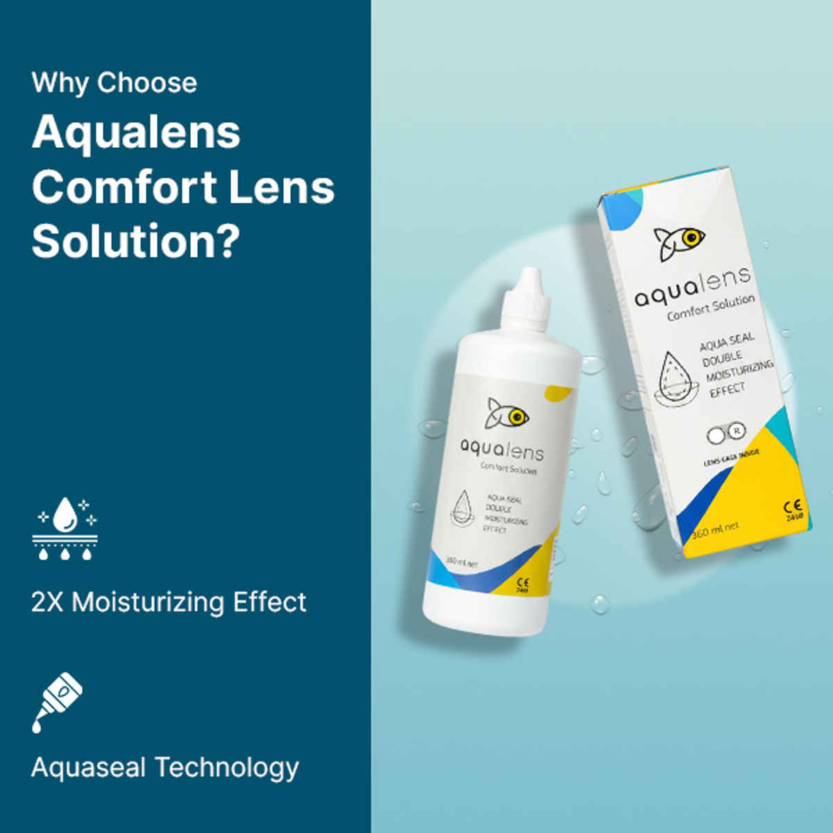 Aqualens Comfort Contact Lens Solution with Free Lens Cases