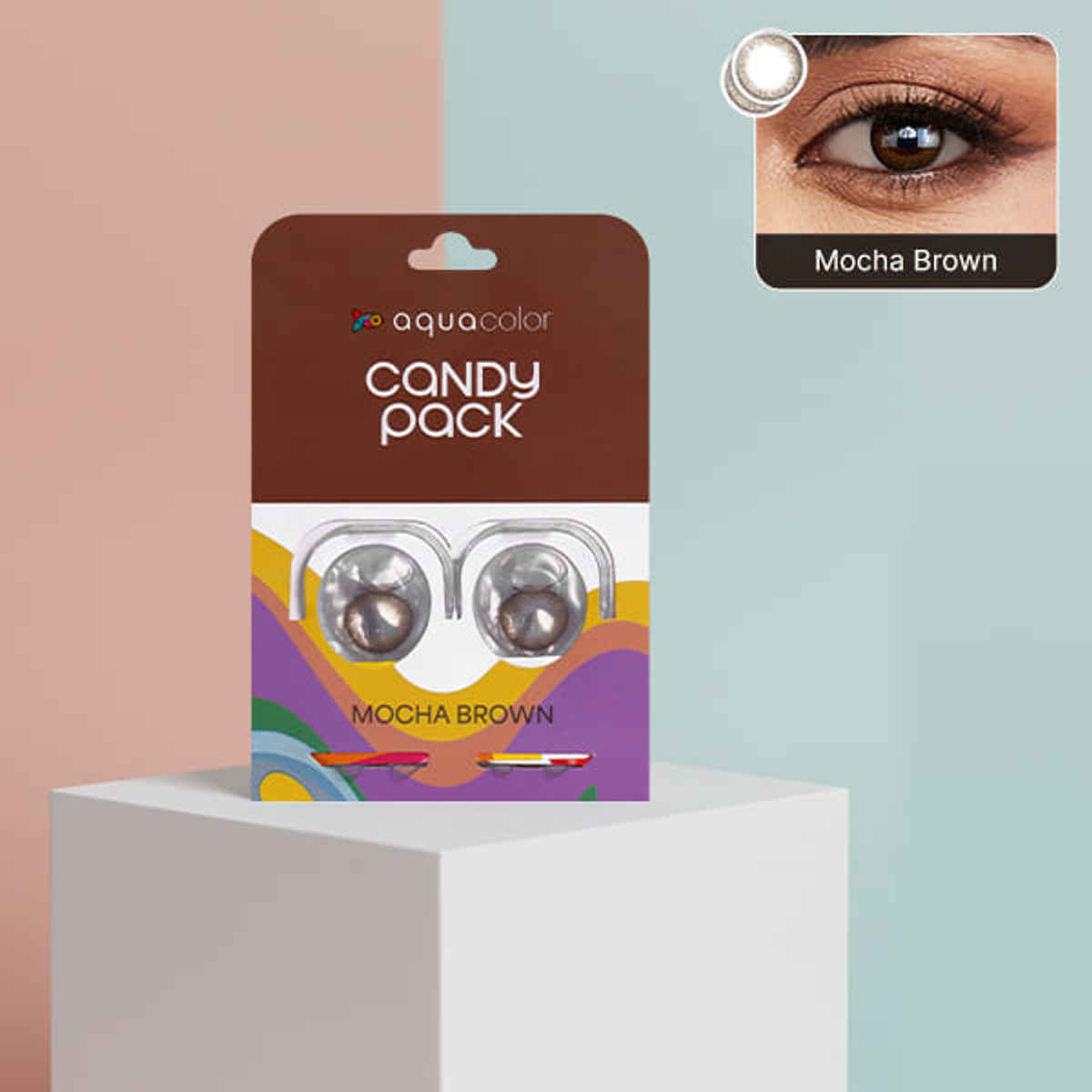 Aquacolor Candy Pack with Zero Power Daily Disposable Lens Mocha Brown 