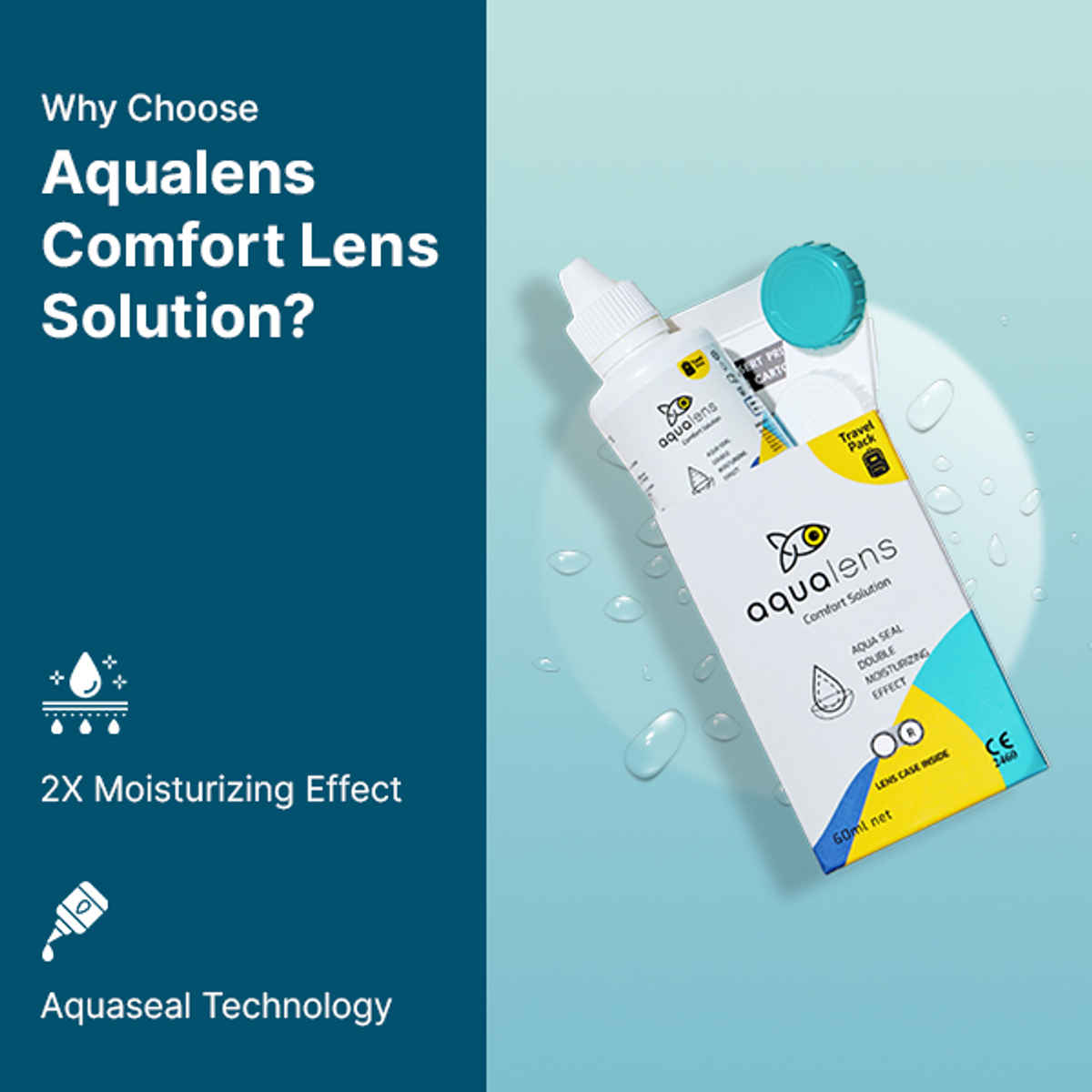 Aqualens Comfort Contact Lens Solution with Free Lens Cases