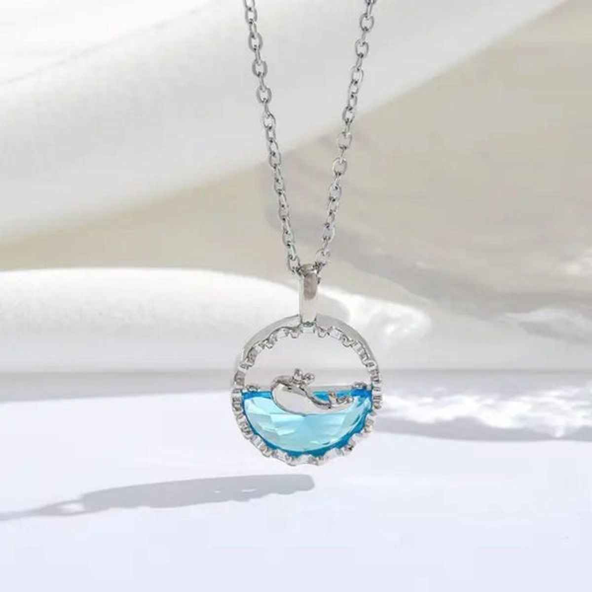 Estailo Fashion Women's Jewellery Necklace & Pendants Blue Silver One Size | N0000466