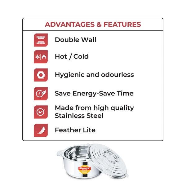 Master Hotstar Stainless Steel Casserole 3.5L