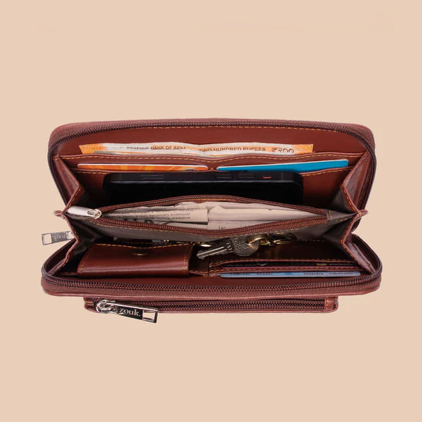 Zouk Kolkata Nouveau Classic Zipper Wallet (Cfc)