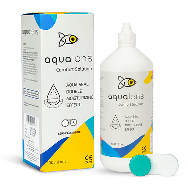 Aqualens Comfort Contact Lens Solution - 500 ml | Lens Cases Free