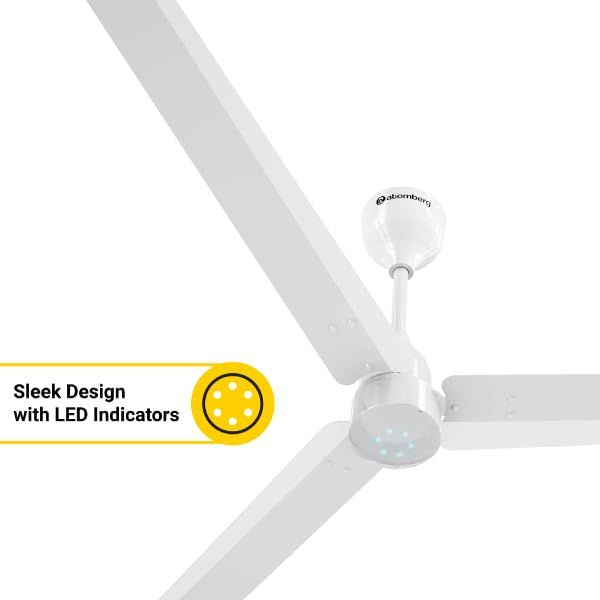 Atomberg Renesa BLDC Ceiling Fan,900mm,Remote Control,BEE 5 Star Rated,LED Indicators,Gloss White