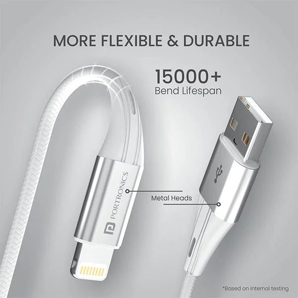 Portronics Konnect B+ Type A To 8 Pin Lightning Cable - 1 m