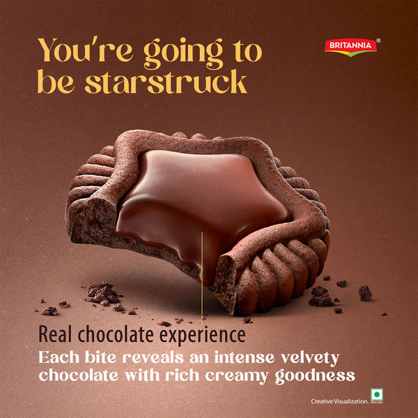 Britannia Pure Magic Choco Stars | Chunky Chocolate Topped Cookie