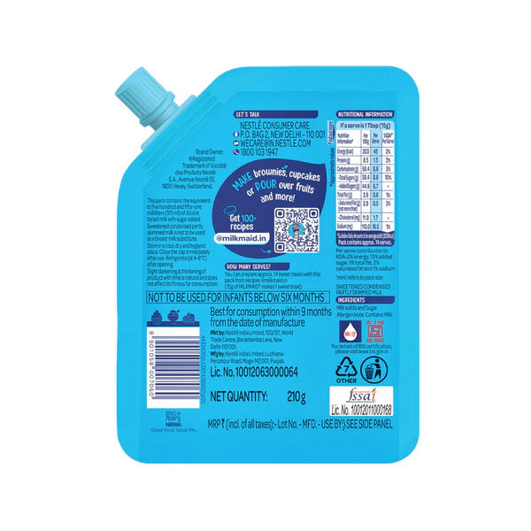 Nestle Milkmaid Mini | Sweetened Liquid Condensed Milk | No Artificial Preservatives | Easy Pour Pack Combo