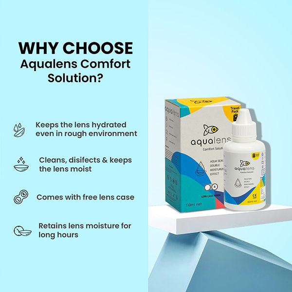 Aqualens Comfort Contact Lens Solution - 60 ml | Lens Cases Free