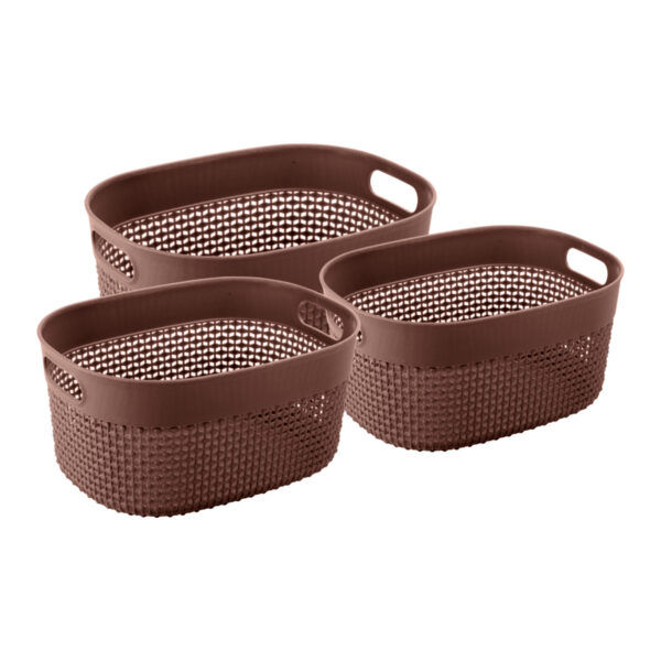 Joyo Nested Filo Basket Oval - Assorted Colours | Set Of 3 316 g Combo