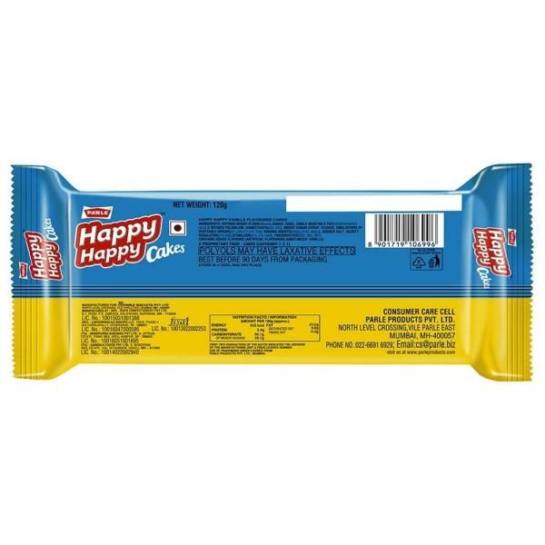Parle Happy Happy Cake - Vanilla 120 g Combo