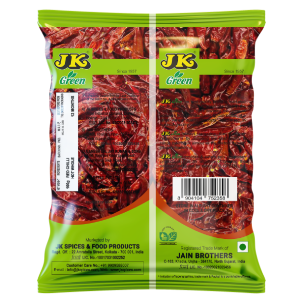 Jk Green Red Chilli Hot Whole
