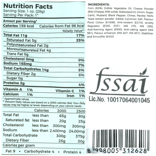 4700Bc Popcorn Sour Cream And Wasabi Cheese Pouch
