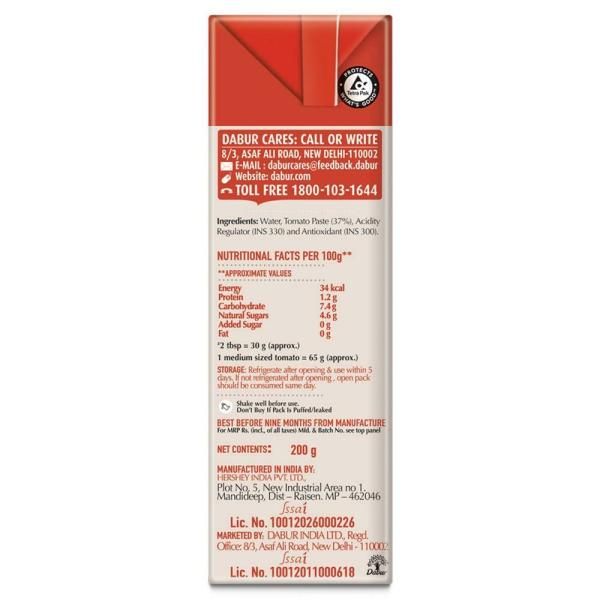 Dabur Hommade Tomato Puree 200 g Combo