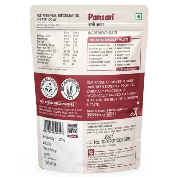 Pansari Ragi Atta - Finger Millet