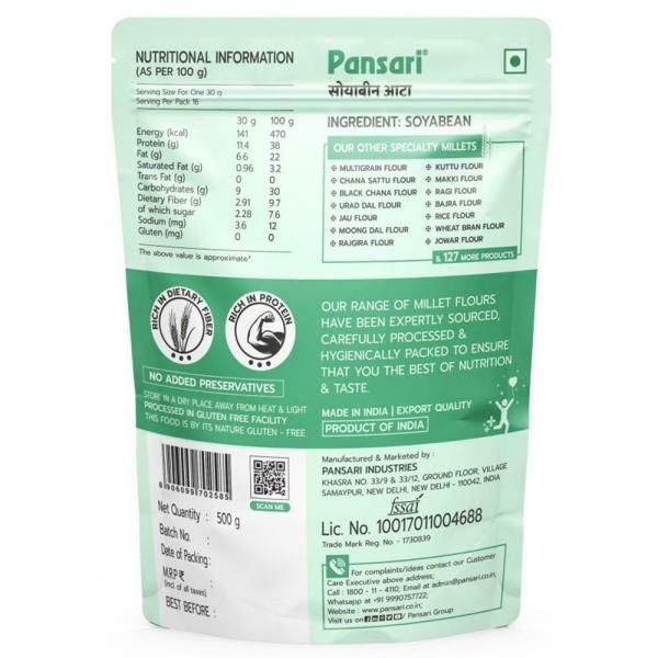 Pansari Soyabean Flour Pouch | Gluten-free