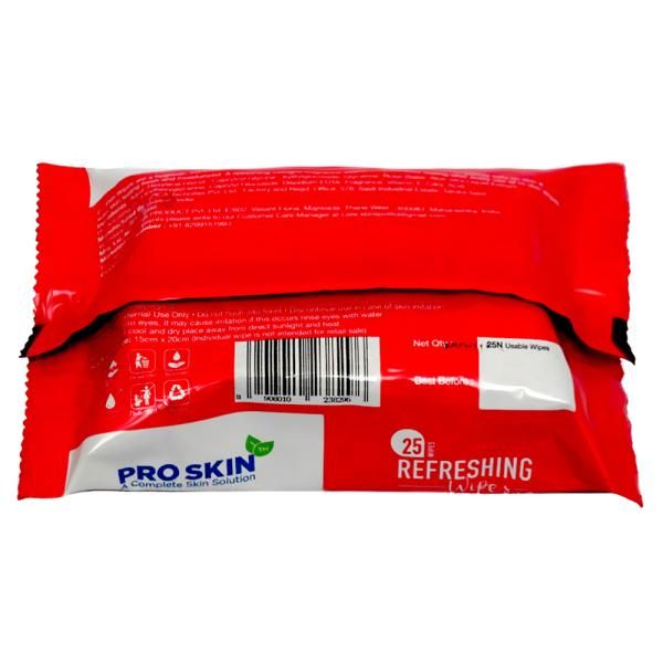 Pro Skin Refreshing Wipes - Rose Water, 25 pcs