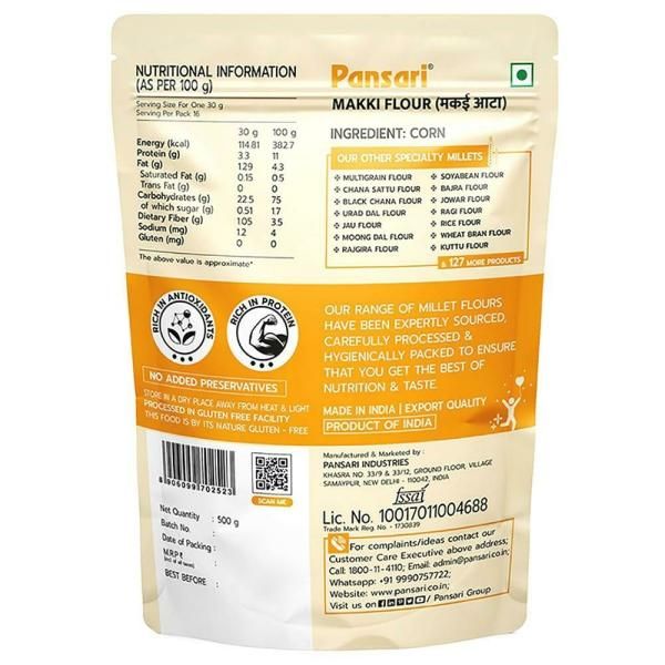 Pansari Makki Atta - Maize/Corn Atta