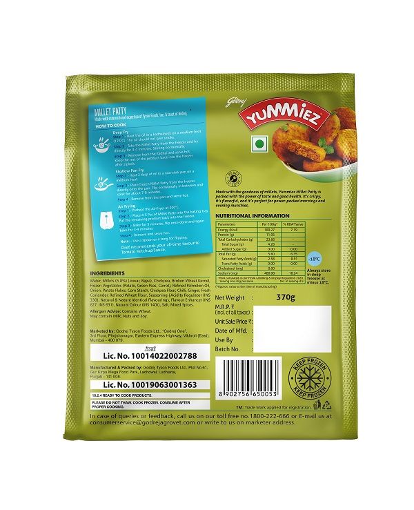 Godrej yummiez Millet Patty