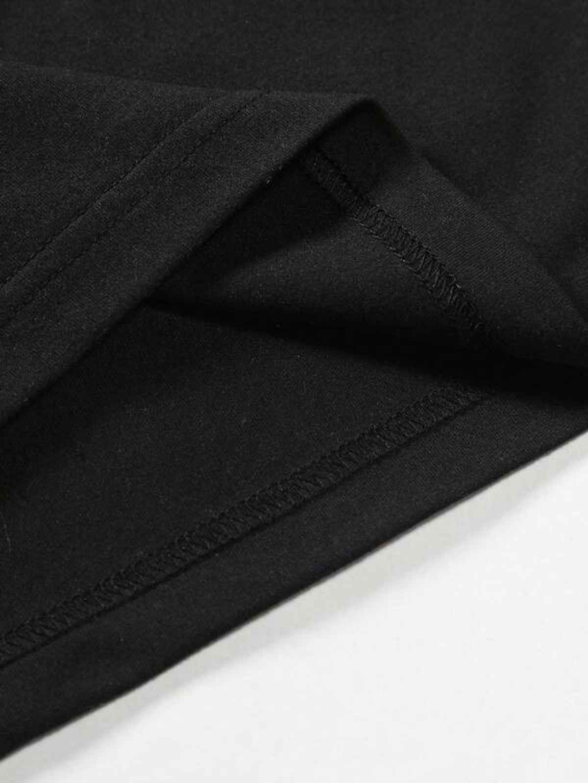BENNY BROOKS Men's Round Neck half sleeve Oversized T-shirt |AA(ARN)BLACK43 | Black - M