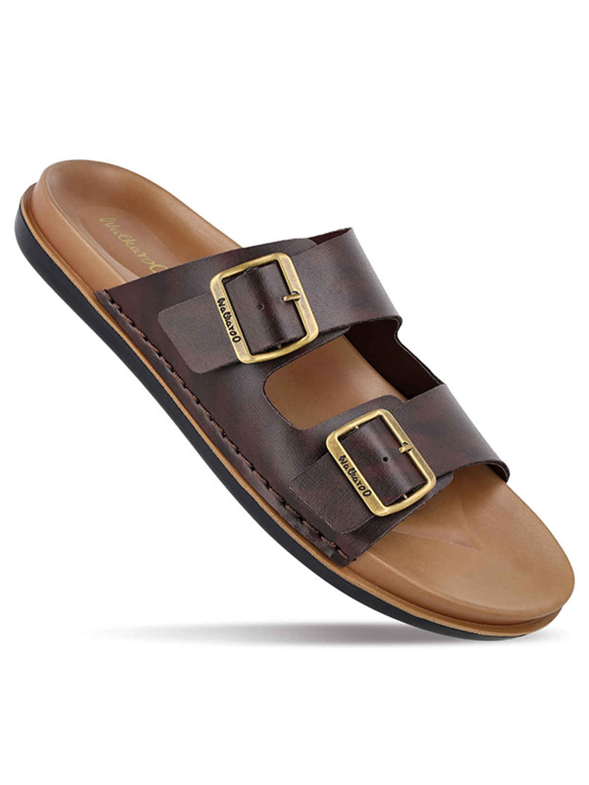 Walkaroo Men's Daily Wear Comfort Sandals - WE1337 Brown UK10