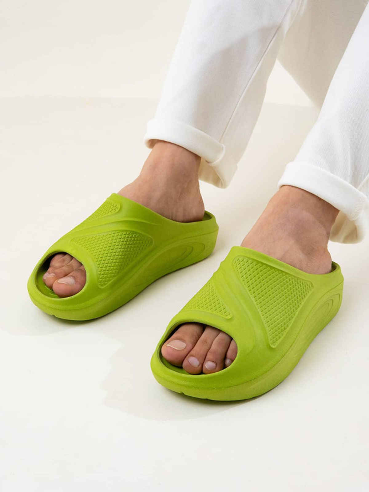 Bacca Bucci Men's Floats | Ultra Lightweight EVA Slides | Green - UK 9