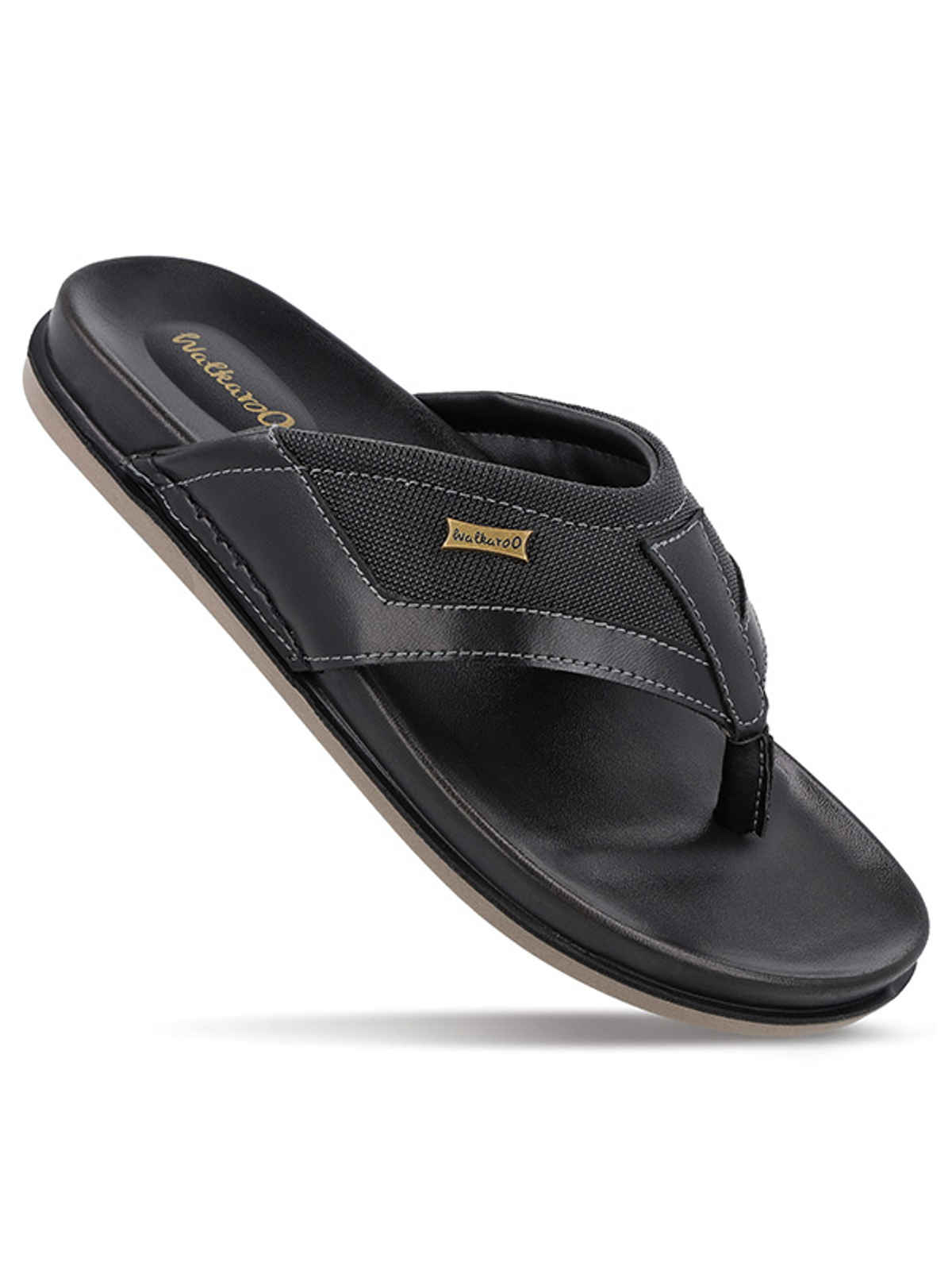 Walkaroo Men's Daily Wear Comfort Sandals - WE1020 Black UK10