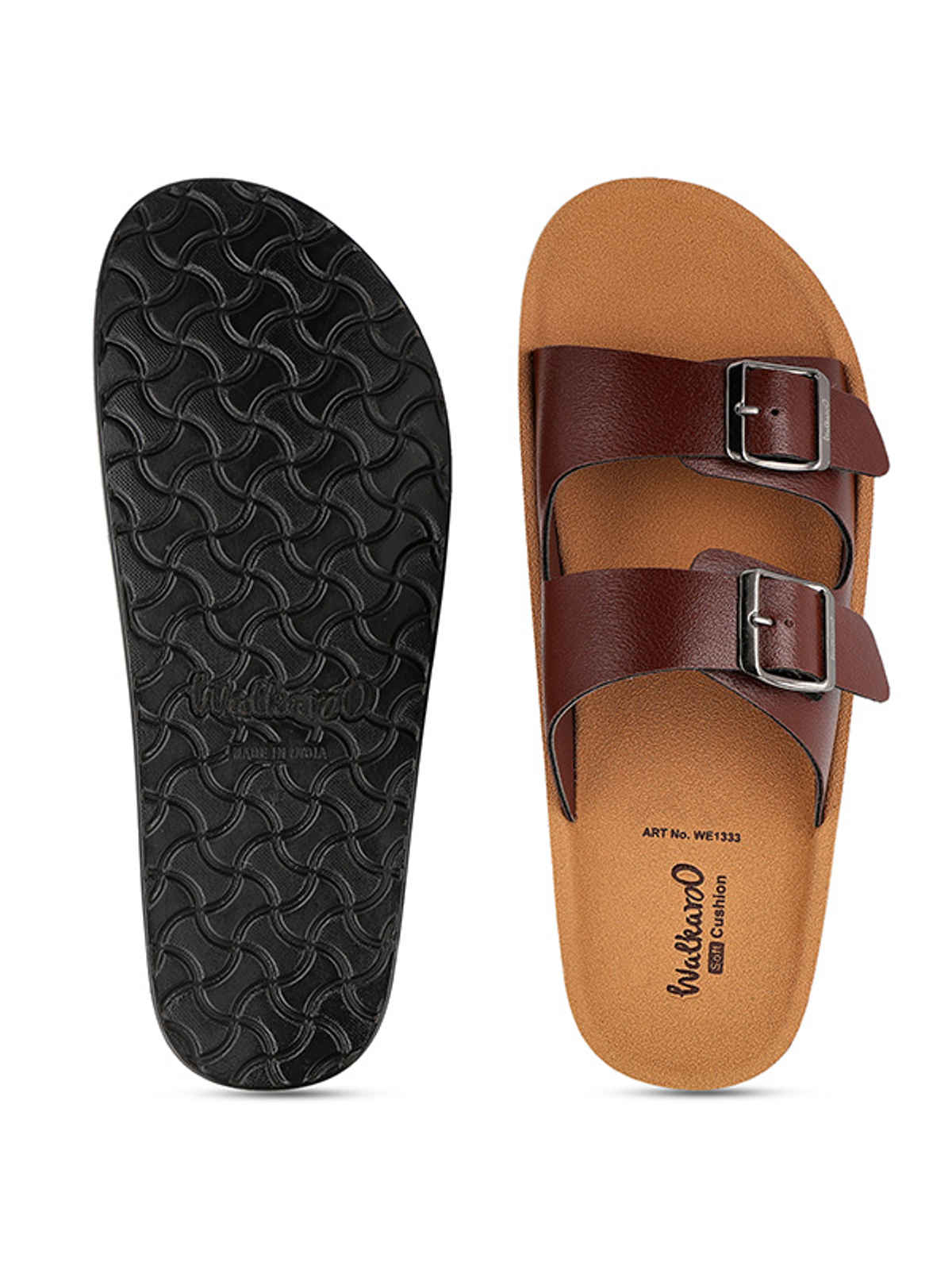 Walkaroo Men's Daily Wear Sandals - WE1333 Brown UK10