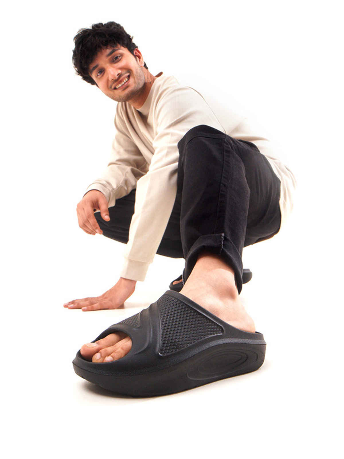 Bacca Bucci Men's Floats | Ultra Lightweight EVA Slides | Black - UK 10