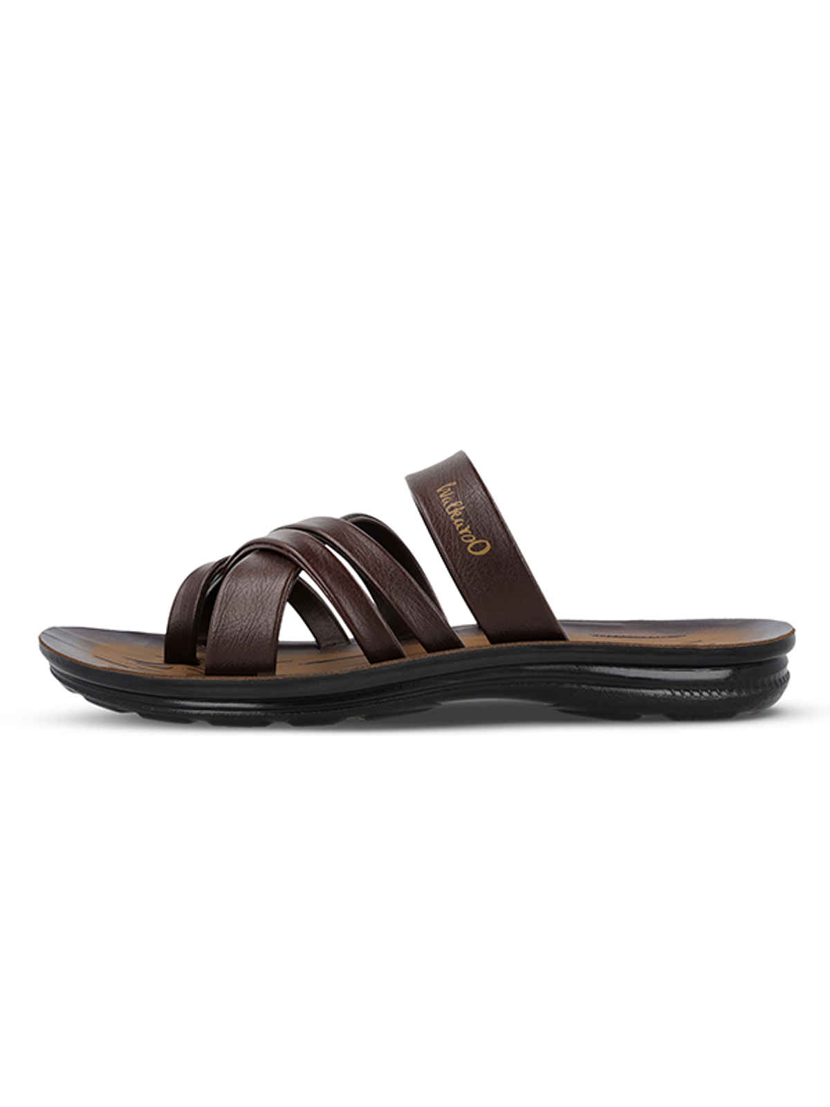 Walkaroo Men's Daily Wear Comfort Sandals - W5687 Special Brown | UK12