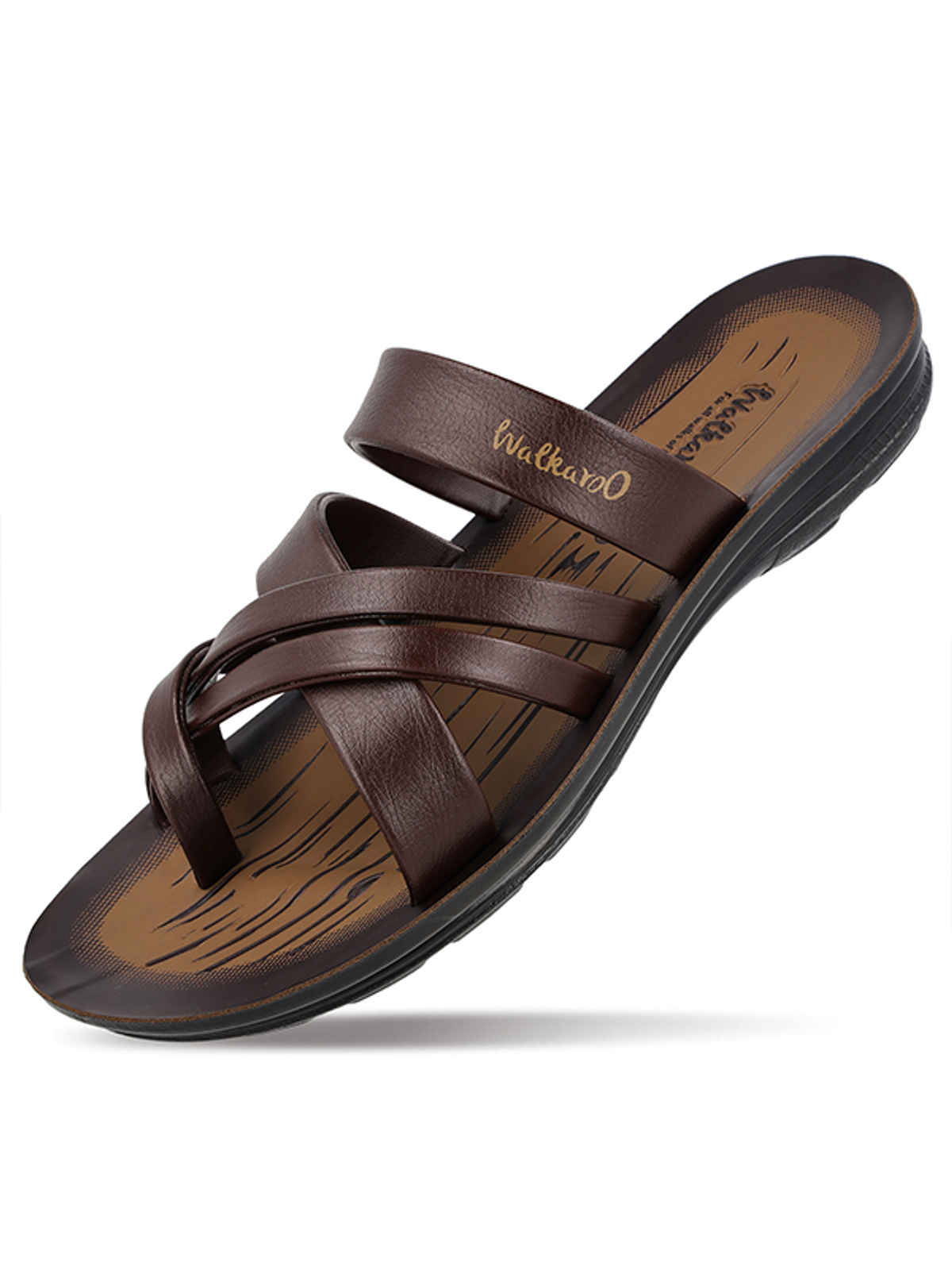 Walkaroo Men's Daily Wear Comfort Sandals - W5687 Special Brown | UK12