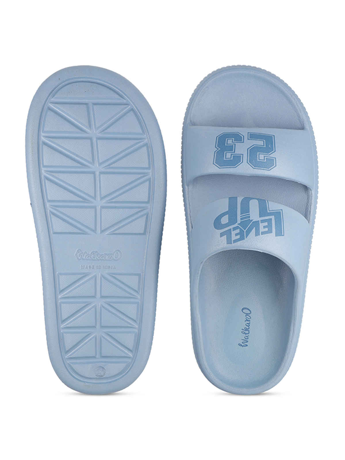 Walkaroo Men's Daily Wear Comfort Sandals - WC8711 Aqua Blue | UK6