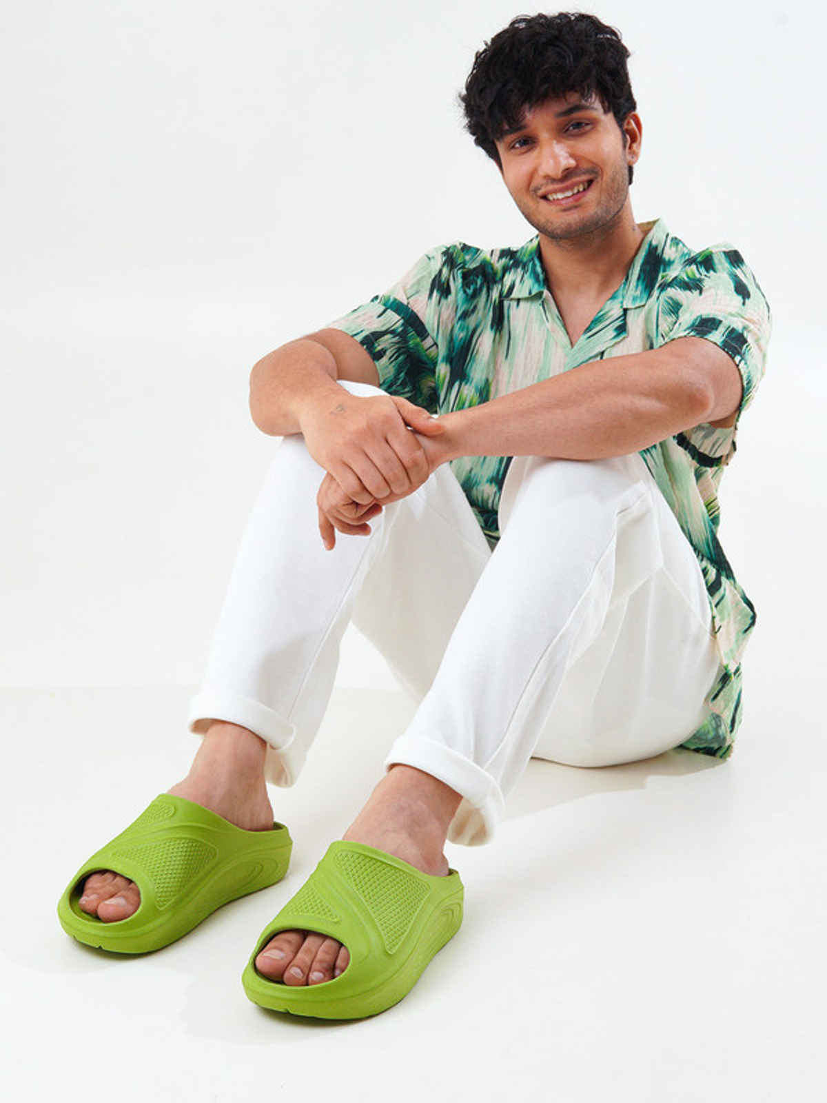 Bacca Bucci Men's Floats | Ultra Lightweight EVA Slides | Green - UK 9