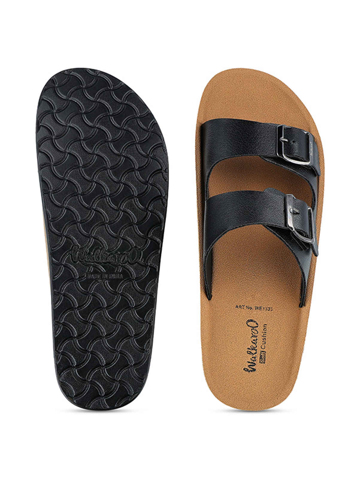 Walkaroo Men's Daily Wear Sandals - WE1333 Black UK6