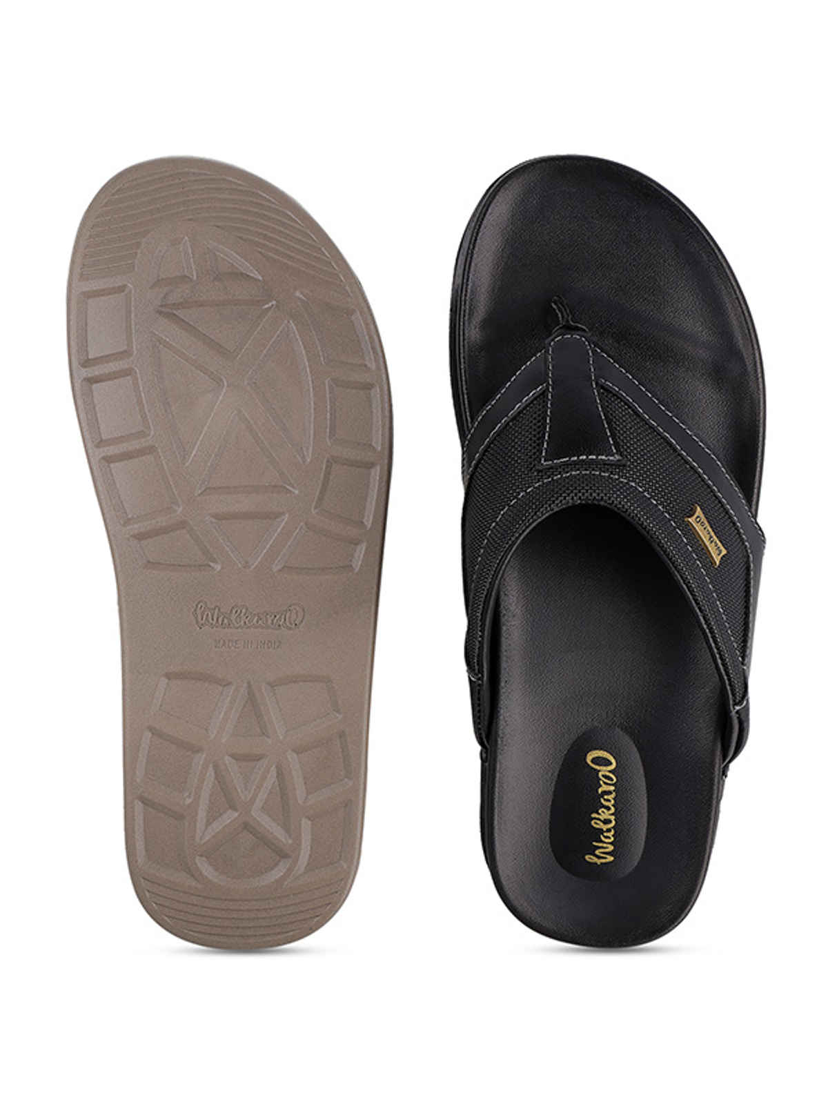 Walkaroo Men's Daily Wear Comfort Sandals - WE1020 Black UK10