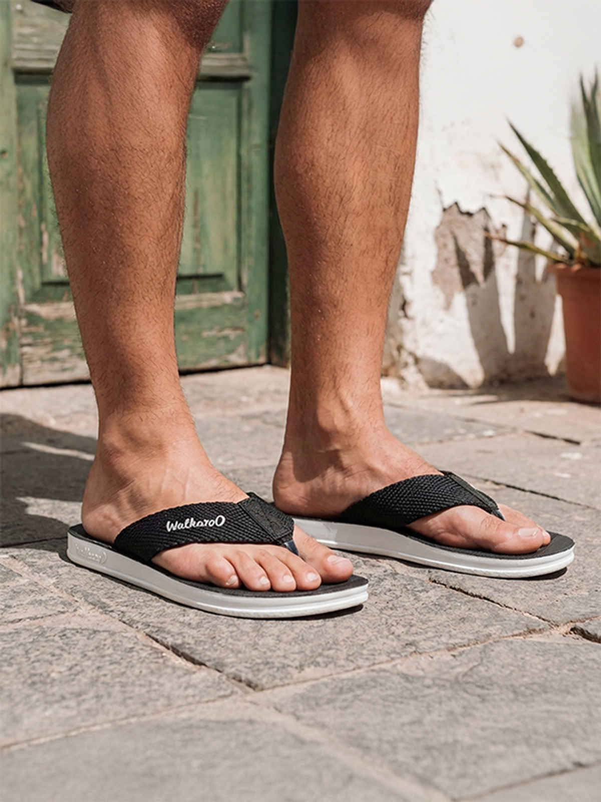 Walkaroo Men's Daily Wear Comfort Sandals - WG5002 Black | UK9