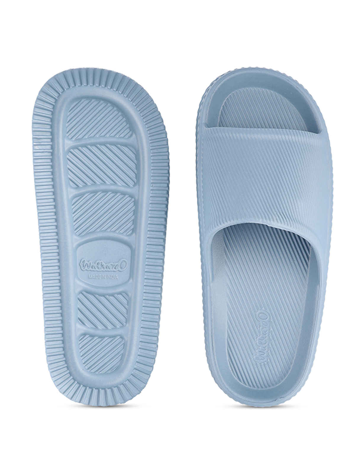 Walkaroo Men's Flip-Flop Sliders - WC8737 Aqua Blue UK6