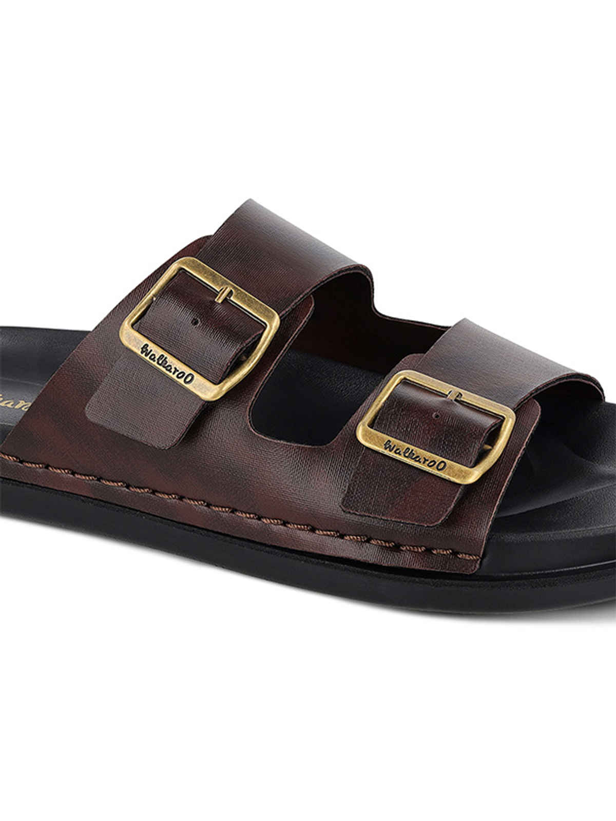 Walkaroo Men's Daily Wear Comfort Sandals - WE1337 Black UK8