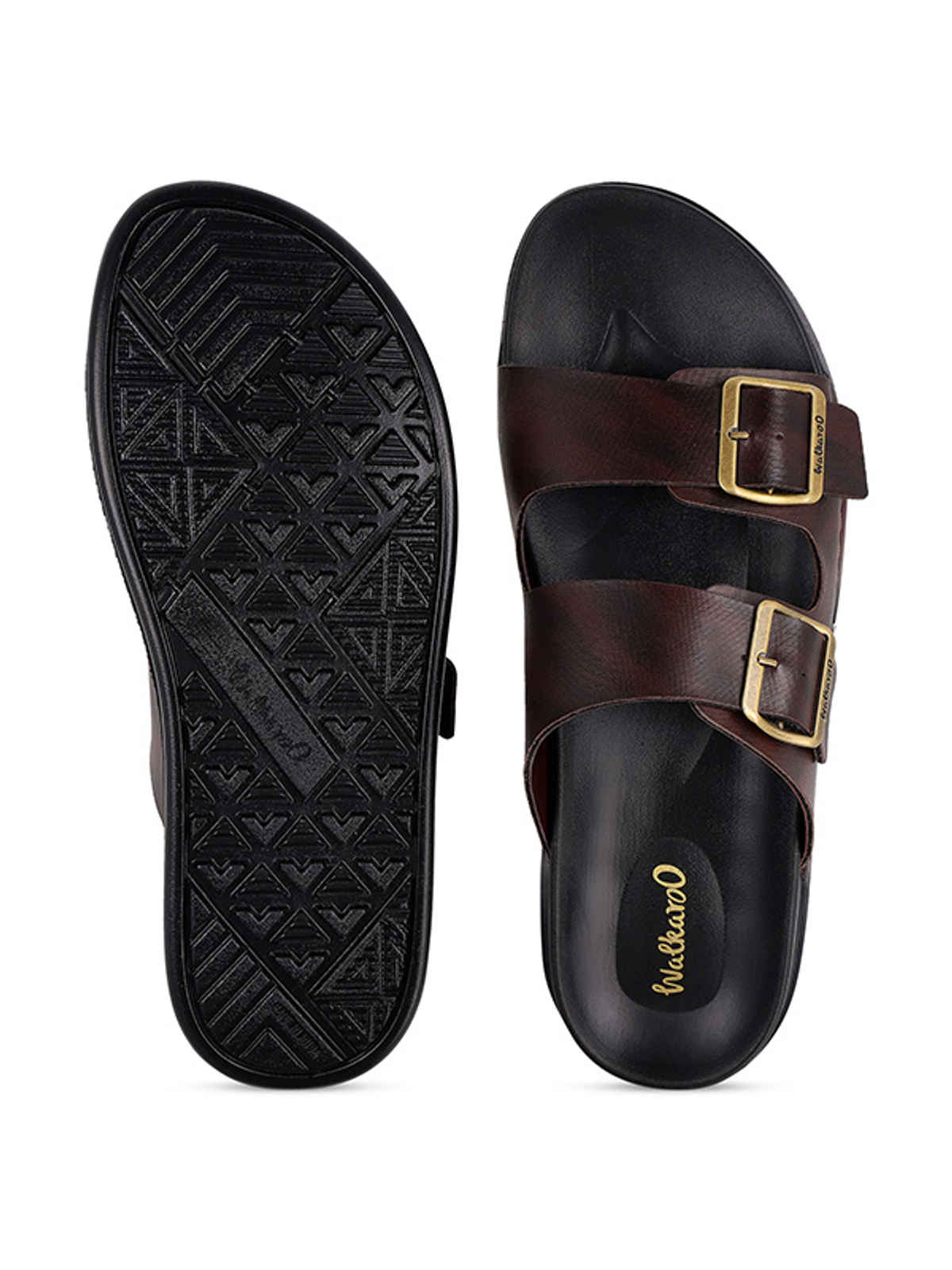 Walkaroo Men's Daily Wear Comfort Sandals - WE1337 Black UK8
