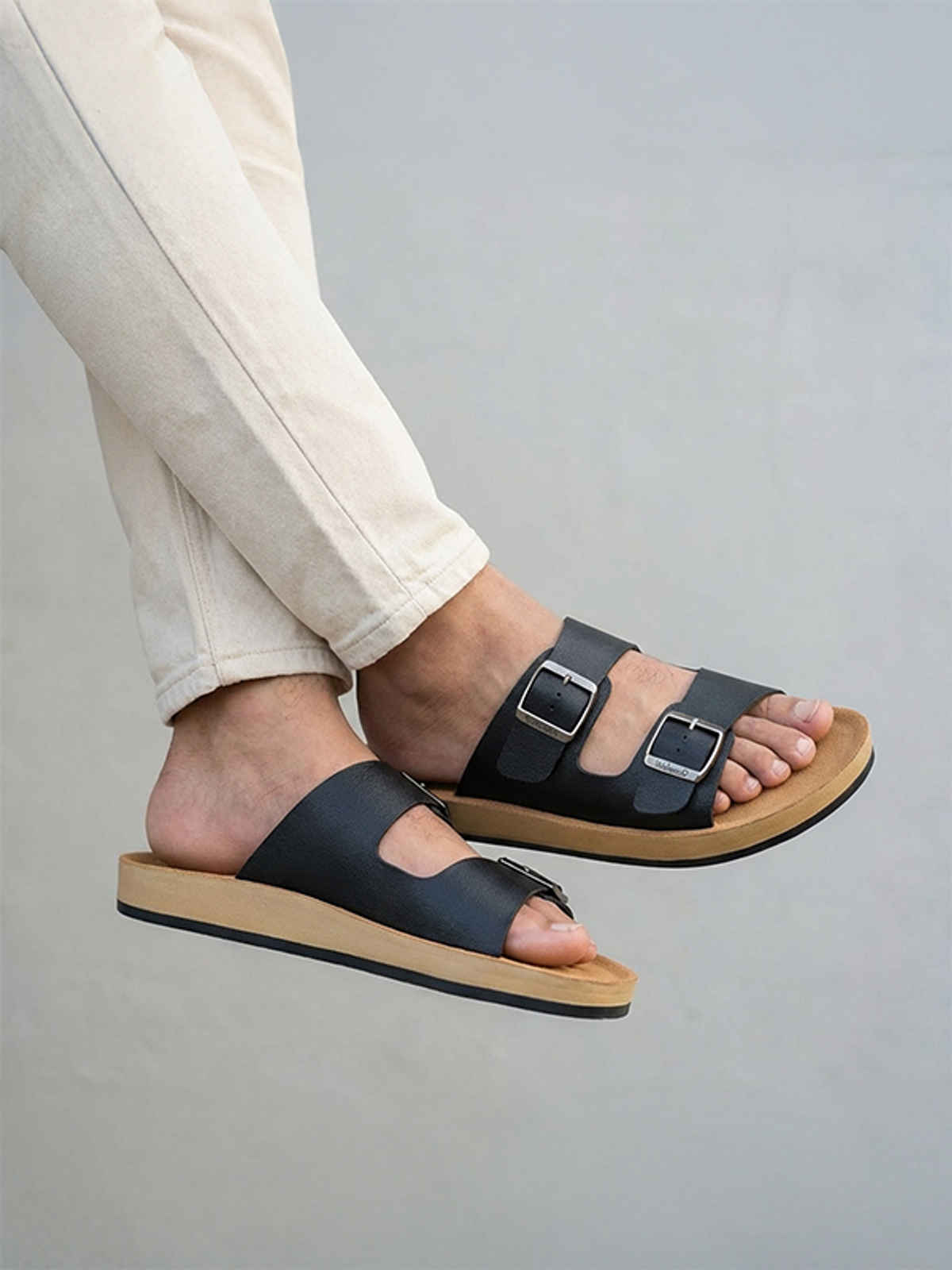 Walkaroo Men's Daily Wear Sandals - WE1333 Black UK9