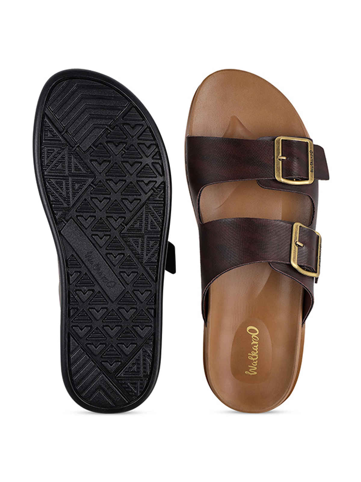 Walkaroo Men's Daily Wear Comfort Sandals - WE1337 Brown UK10