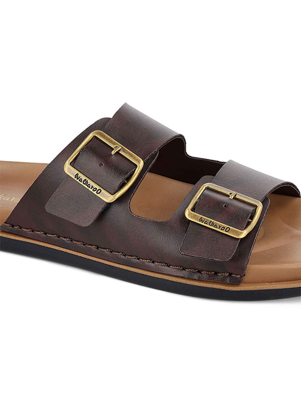 Walkaroo Men's Daily Wear Comfort Sandals - WE1337 Brown UK10