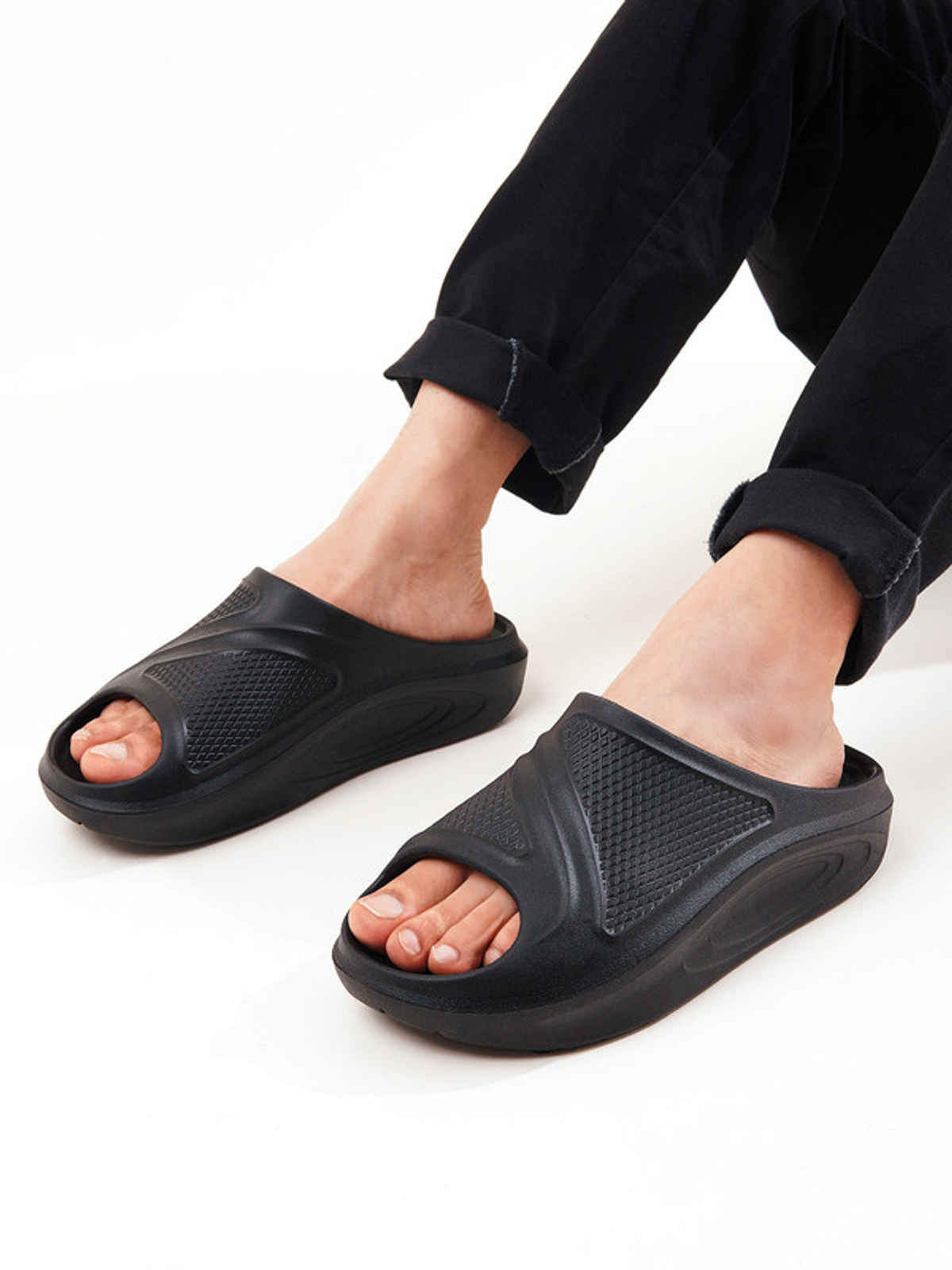 Bacca Bucci Men's Floats | Ultra Lightweight EVA Slides | Black - UK 10