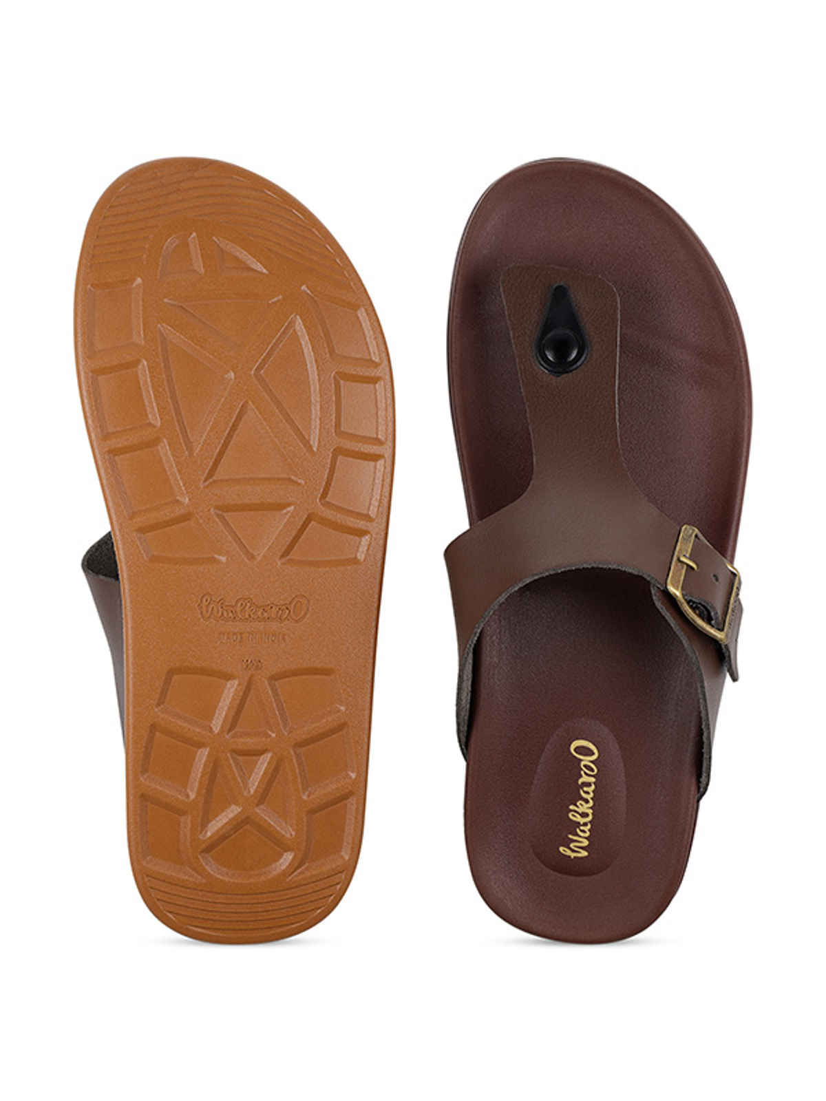 Walkaroo Men's Daily Wear Comfort Sandals - WE1356 Brown UK6