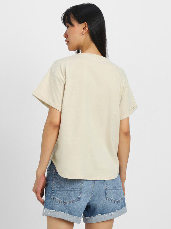 Juneberry Black Oversized Fit Boyfriend T-shirt for Women - XL