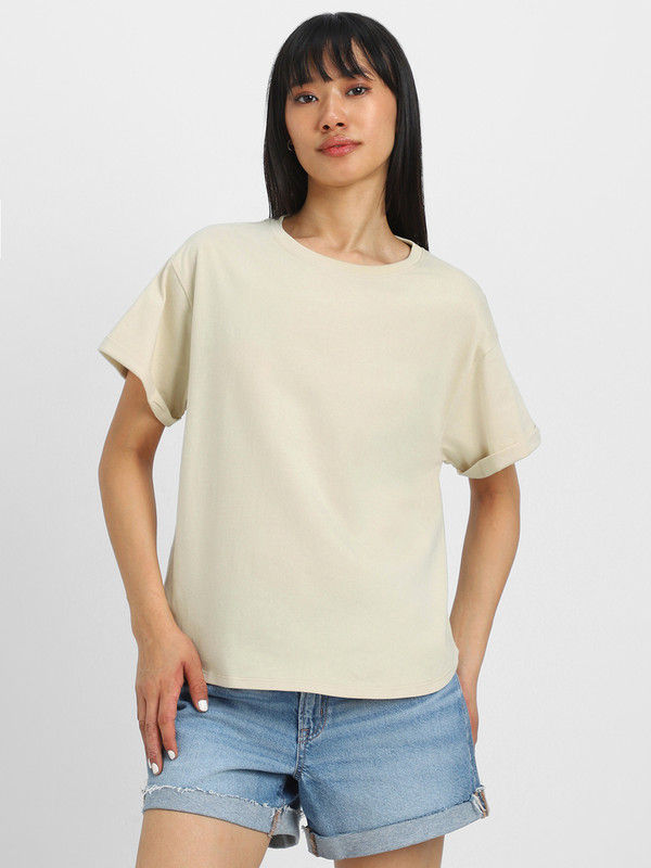 Juneberry Black Oversized Fit Boyfriend T-shirt for Women - XL