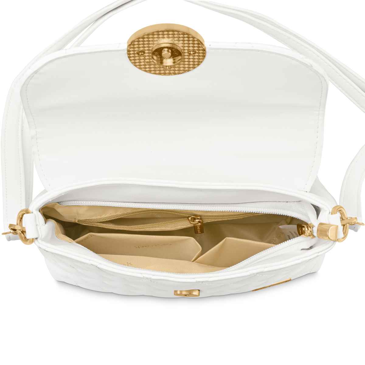 Fastrack Women's Quilted Structured Sling Bag | White