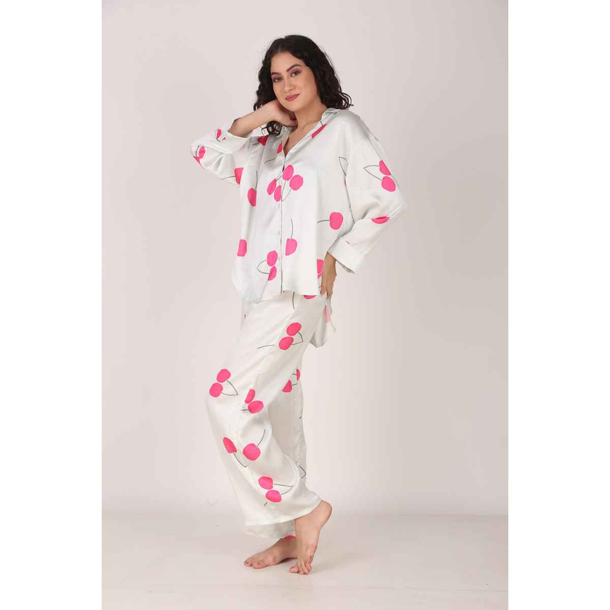 Masha Women's Cherry Pink Oversized Pajamas | Set | XL