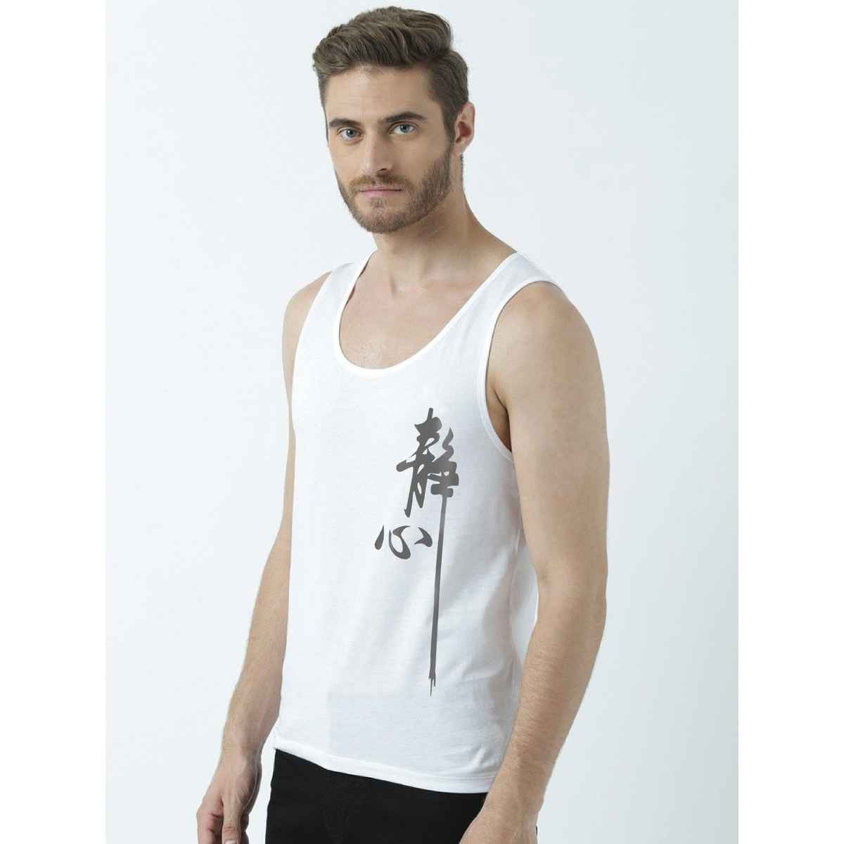 De Tees Men's Sleeveless T-shirt | White - L