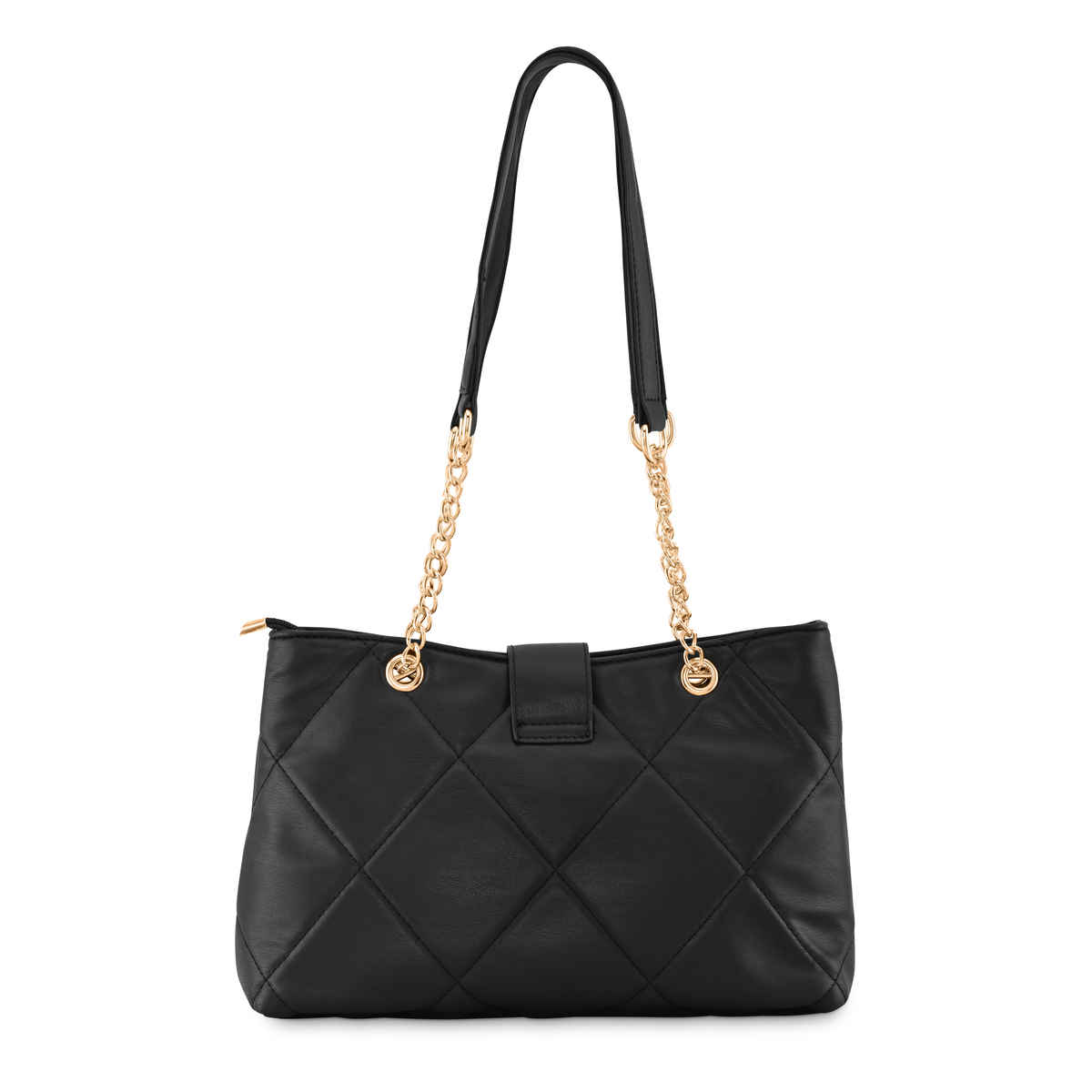 Fastrack Women's PU Structured Quilted Tote Bag | Black